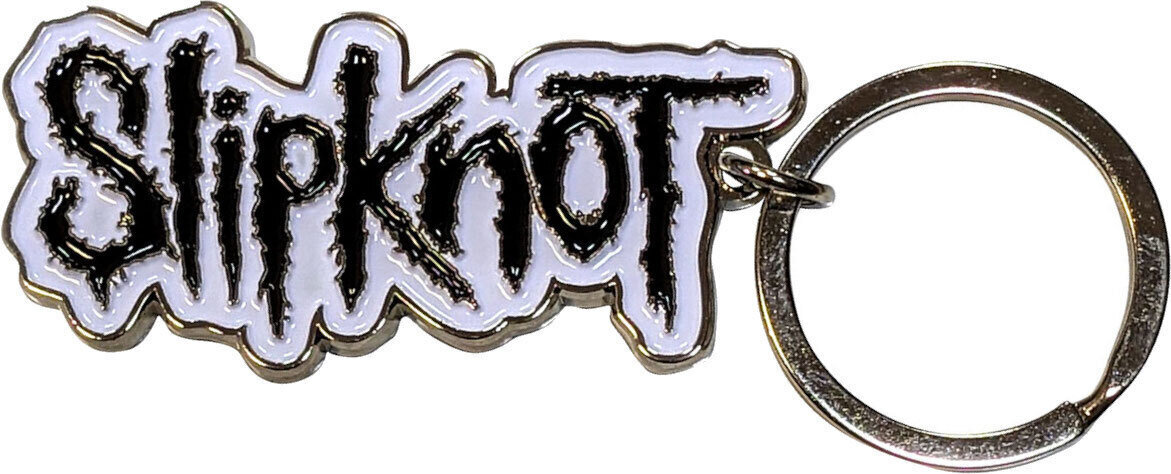 Slipknot Black Logo White Border Kľúčenka