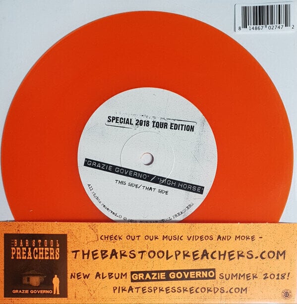 Disc de vinil The Barstool Preachers - Grazie Governo (Orange Coloured) (7" Vinyl)