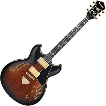 Semi-Acoustic Guitar Ibanez AS93QMSP-DBS Dark Brown Sunburst Semi-Acoustic Guitar - 1