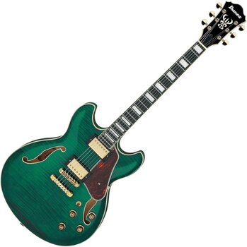 Halbresonanz-Gitarre Ibanez AS93FM-TMG Transparent Moss Green Halbresonanz-Gitarre - 1