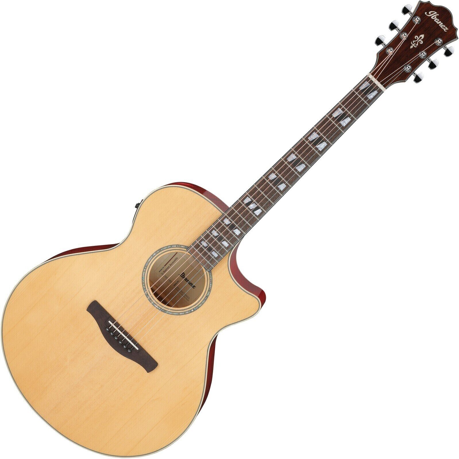 Електро-акустична китара Джъмбо Ibanez AE170-NTR Natural Top/Transparent Red Back and Sides Електро-акустична китара Джъмбо