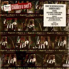 Disco de vinilo Benny The Butcher & 38 Spesh - Stabbed & Shot 2 (Black & White Splash Coloured) (LP)