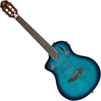 Classical Guitar with Preamp Ortega RTPDLX-FMA-L 4/4 Flamed Maple Blue Classical Guitar with Preamp - 1