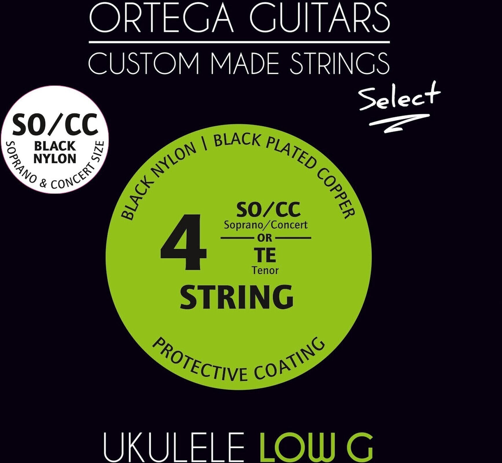 Strings for concert ukulele Ortega UKSBK-SOCC-LG Strings for concert ukulele
