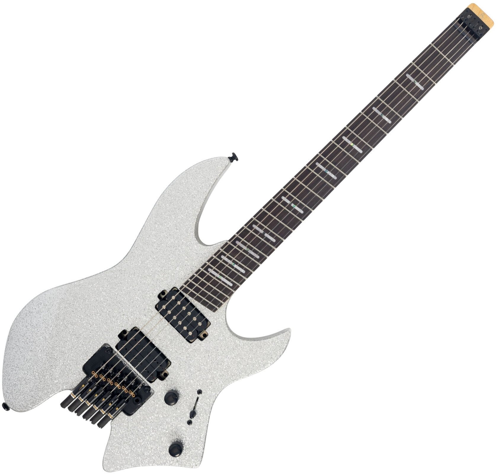 Headless kytara Sire Larry Carlton X6 Silver Sparkle Headless kytara