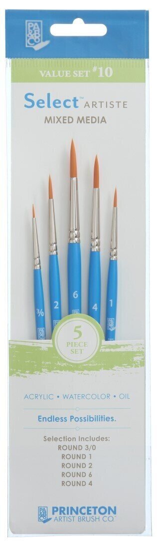 Princeton Brush Selectartiste Multi-Technique Sada kulatých štětců 5 ks