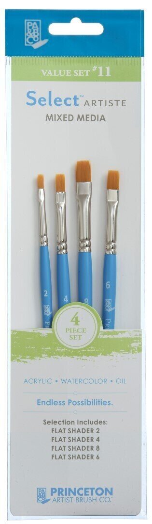 Princeton Brush Selectartiste Multi-Technique Sada plochých štětců 4 ks
