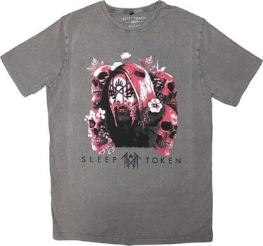 Πουκάμισο Sleep Token Skulls & Flowers Stone Wash Grey L Πουκάμισο - 1