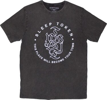 T-Shirt Sleep Token Tomb Text Ring Stone Wash Black XL T-Shirt - 1