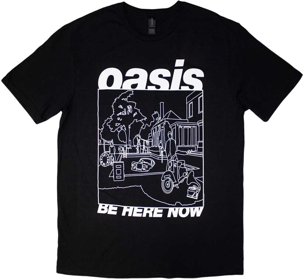 Oasis Tričko Be Here Now Line Drawing Unisex Black 2XL