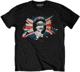 T-shirt Sex Pistols God Save The Queen Flag Unisex T-shirt de manga curta/Black/Curto