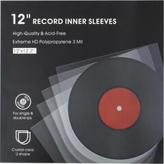 Hoes/koffer voor LP's Muziker HDPE Vinyl Record Inner Sleeves Pack LP-hoezen 50