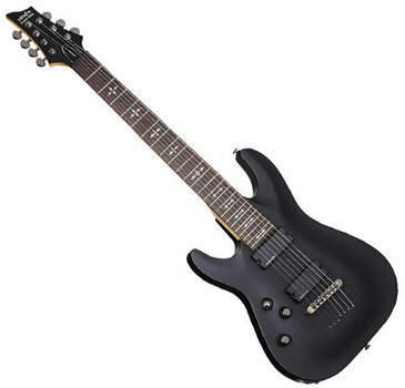 Guitarra elétrica de 7 cordas Schecter Demon-7 LH Satin Black - 1