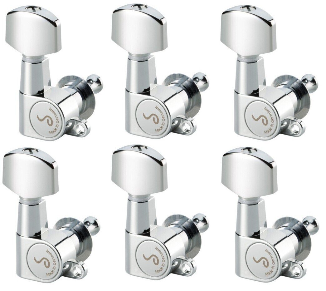 Stemmemaskiner til guitar Schaller M6 Mini 6L solid 21,7 Chrome Stemmemaskiner til guitar