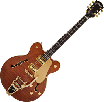 Semi-Acoustic Guitar Gretsch Electromatic Flame Okoume Broadkaster DC Bigsby RW Roundup Orange Semi-Acoustic Guitar - 1