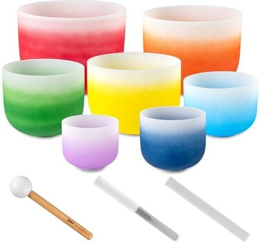 Perkusia pre muzikoterapiu a meditáciu Sela Crystal Chakra Set 7 pcs Sada krištáľových misiek Multi - 1