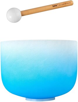 Perkusja dla terapii muzycznej Sela Crystal Chakra Kryształowa misa śpiewająca 10" Blue - 1