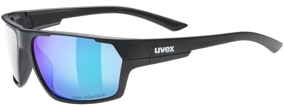 Okulary sportowe UVEX Sportstyle 233 Polarised Black Matt/Polavison Mirror Green Okulary sportowe - 1