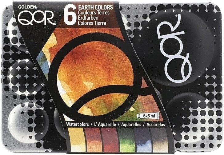 QOR Watercolor Modern Sada akvarelových barev Earth Colors 6 x 5 ml