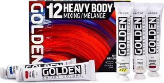 Peinture acrylique Golden Artist Colors Heavy Body Mixing Ensemble de peintures acryliques 12 x 22 ml