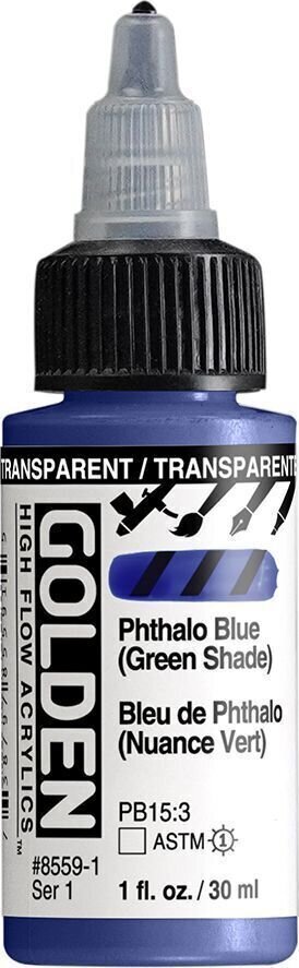 Akrilna boja Golden Artist Colors High Flow Akrilna boja Transparent Phthalo Blue (Green Shade) 30 ml 1 kom