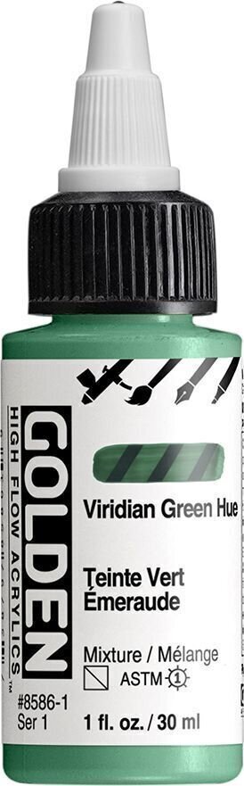 Culoare acrilică Golden Artist Colors High Flow Vopsea acrilică Viridian Green Hue 30 ml 1 buc.