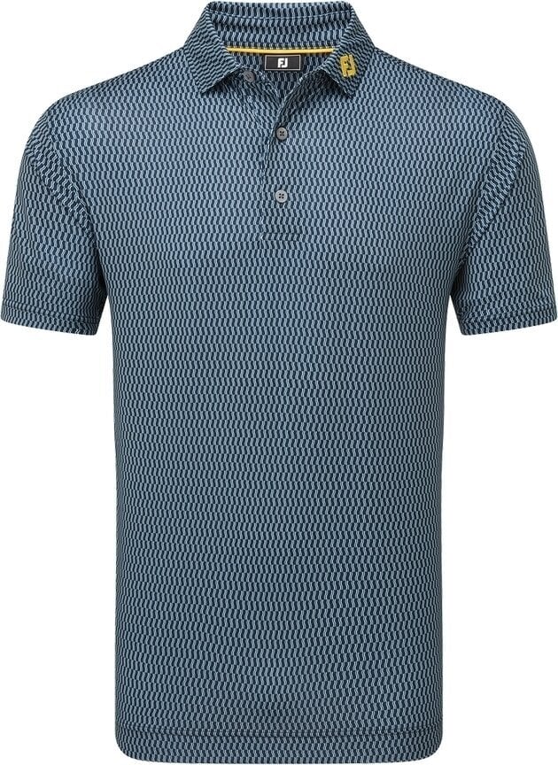 Tricou polo Footjoy Wiggle Print Lisle Mens Navy/Grey/White L Tricou polo