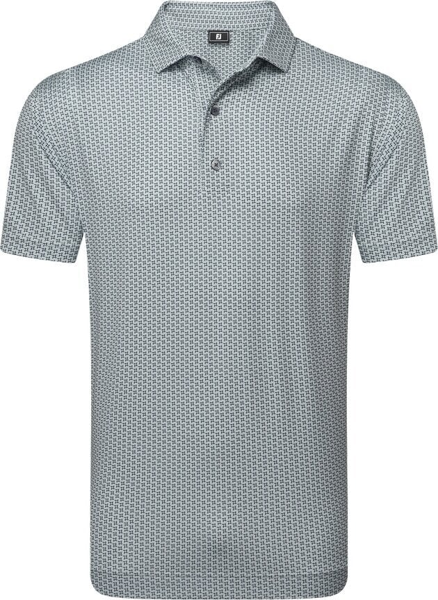 Footjoy Houndstooth Geo Lisle Mens Grey M Polo košeľa