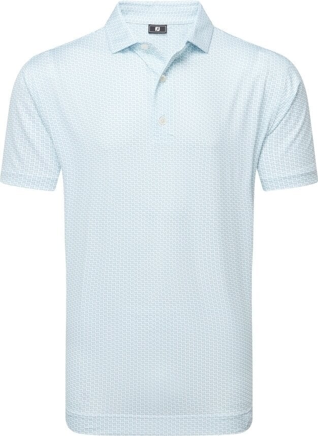 Footjoy Houndstooth Geo Lisle Mens White L Polo košeľa