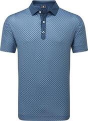 Polo košile Footjoy Checker Print Lisle Mens Dark Denim/White