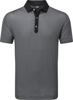 Tricou polo Footjoy Checker Print Lisle Mens Black/White 2XL Tricou polo - 1
