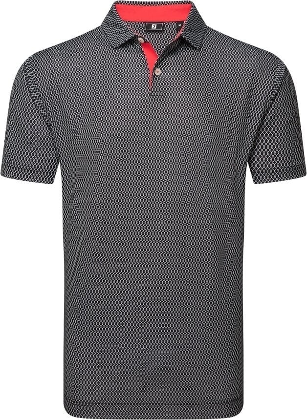 Footjoy Irongate Print Lisle Mens Black/White L Polo košeľa