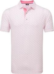 Polo košile Footjoy Figure Print Lisle Mens White/Pink Lemonade