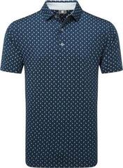 Tricou polo Footjoy Flower Bud Foulard Lisle Mens Navy
