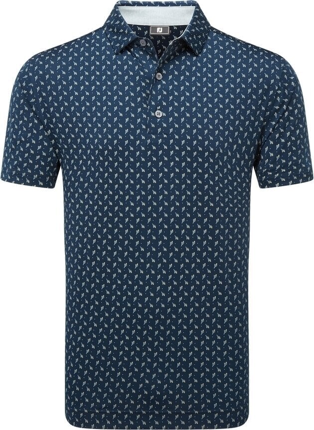 Tricou polo Footjoy Flower Bud Foulard Lisle Mens Navy 2XL Tricou polo