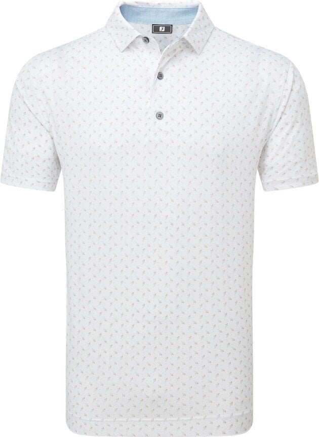 Footjoy Flower Bud Foulard Lisle Mens White S Polo košeľa