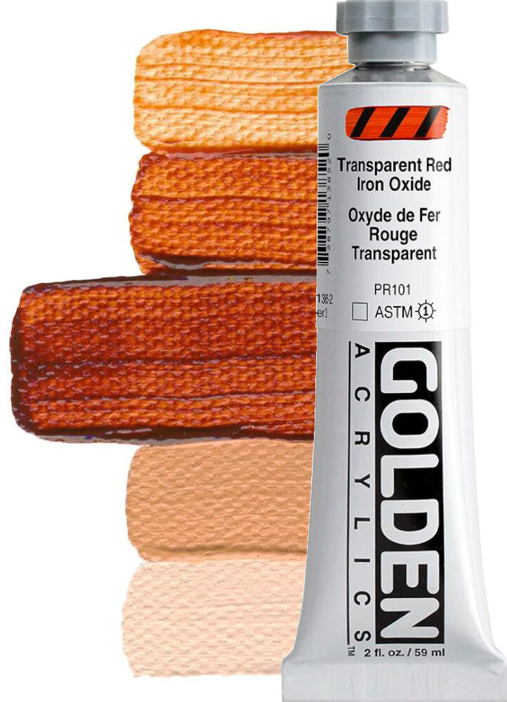 Culoare acrilică Golden Artist Colors Heavy Body Vopsea acrilică Transparent Red Iron Oxide 59 ml 1 buc.