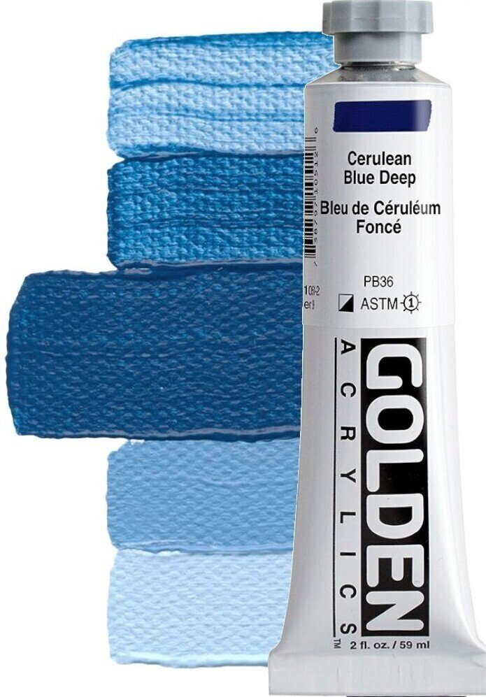 Akriliniai dažai Golden Artist Colors Heavy Body Acryl Paint Cerulean Blue Deep 59ml