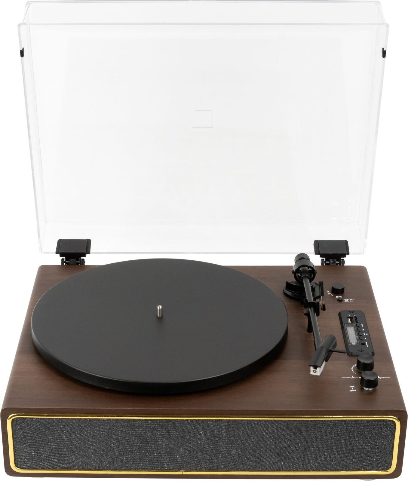 Predvajalnik Latone Retro Record Player with Dust Cover Brown Predvajalnik