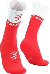 Löparstrumpor Compressport Mid Compression V2.0 Fluo Red/White/Crew Socks