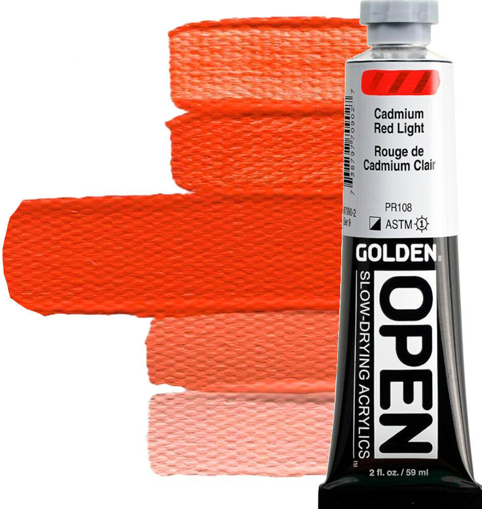 Akriliniai dažai Golden Artist Colors Open Acryl Paint Cadmium Red Light 59ml
