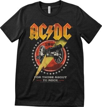 Camiseta de manga corta AC/DC 1981 For those About To Rock Black S Camiseta de manga corta - 1