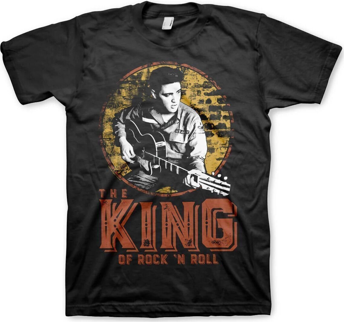 Elvis Presley Tričko The King Of Rock 'n Roll Unisex Black M