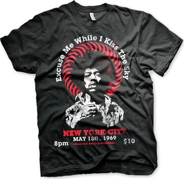 T-shirt Jimi Hendrix Live In New York Black L T-shirt - 1