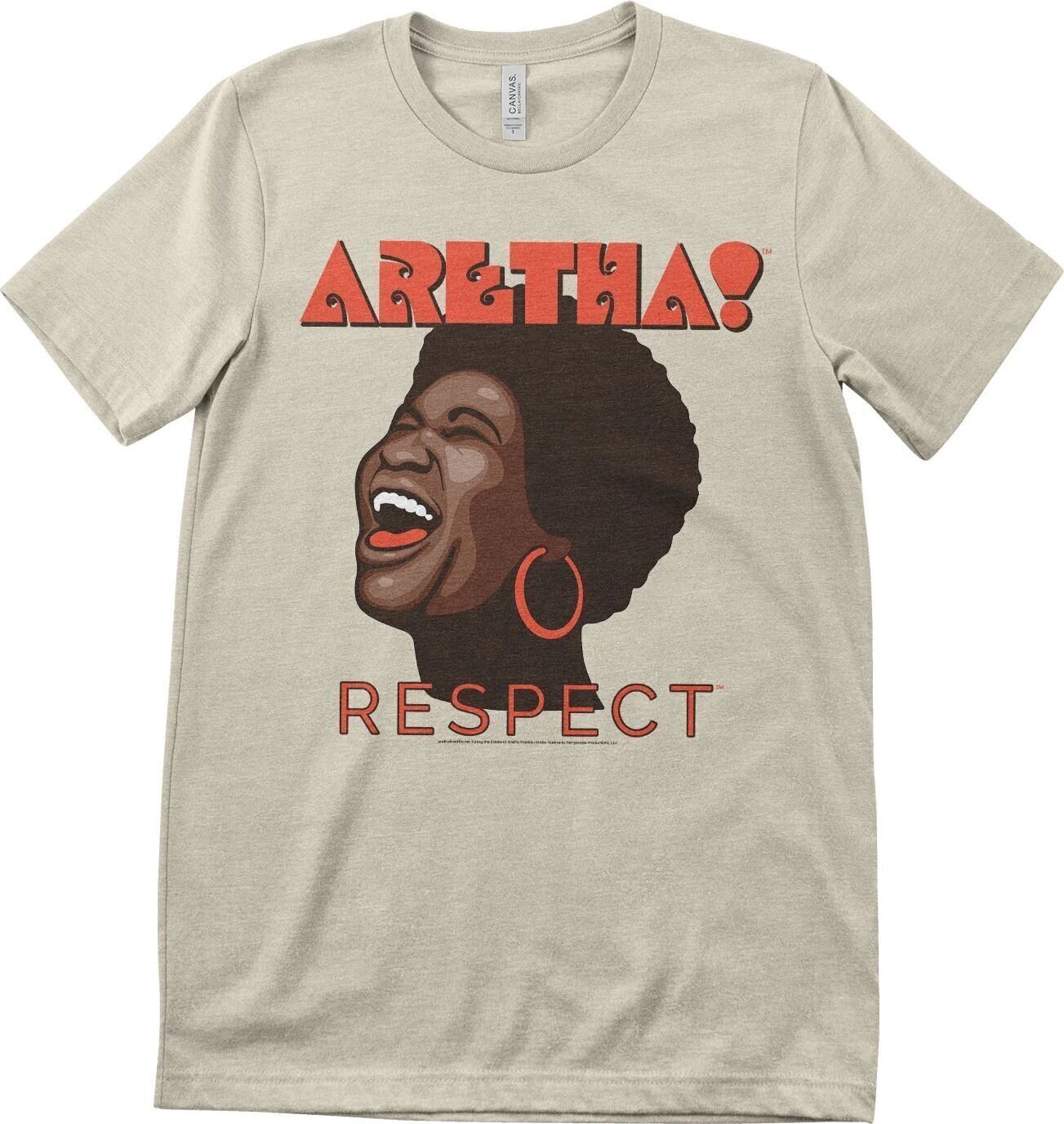Tričko Aretha Franklin Tričko Respect Unisex Khaki 2XL
