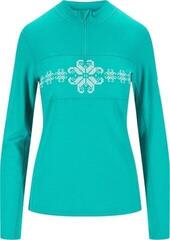 Ski T-shirt / Hoodie Dale of Norway Falkeberg Womens Half Zip Baselayer Peacock/Off White
