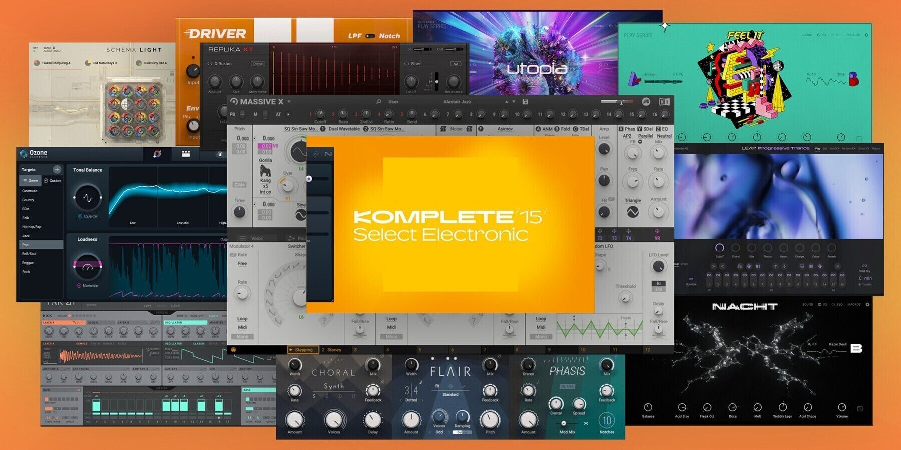 Logiciel de studio Plugins d'effets Native Instruments Komplete 15 Select Electronic (Produit numérique)