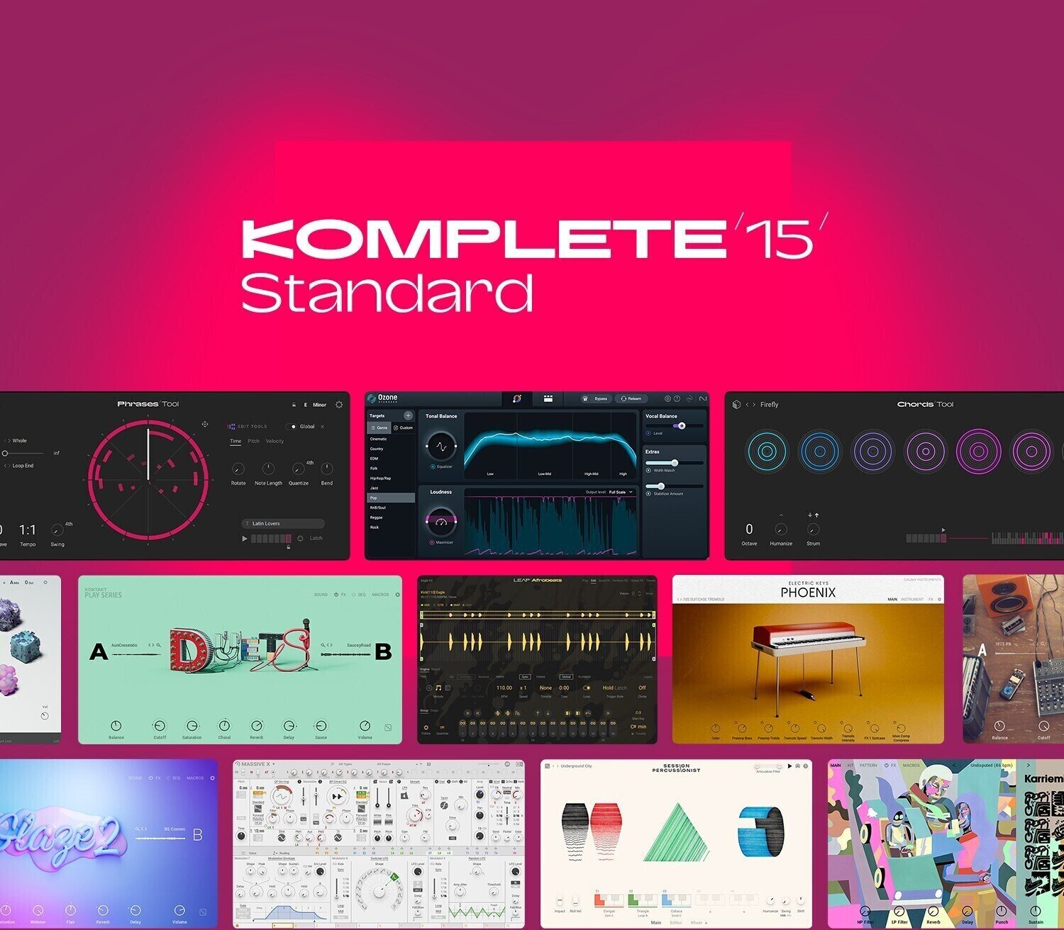 Logiciel de studio Plugins d'effets Native Instruments Komplete 15 Standard UPG Select (Produit numérique)
