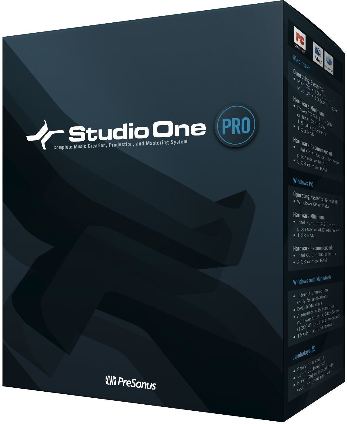 DAW Recording Software Presonus Studio One Pro Audio
