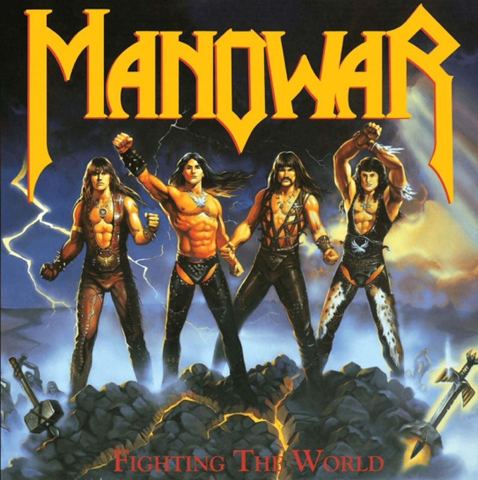 LP plošča Manowar - Fighting For The World (Reissue) (Transparent Blue Coloured) (LP)